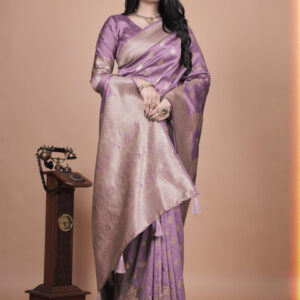 Mameraa Ethnic Motifs Woven Design Zari Saree - Image 4