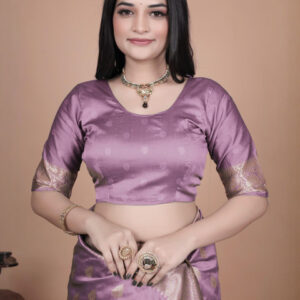 Mameraa Ethnic Motifs Woven Design Zari Saree - Image 6