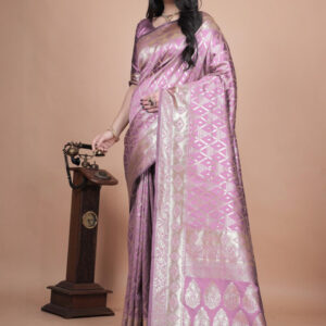 Mameraa Ethnic Motifs Woven Design Zari Saree - Image 3