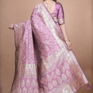 Mameraa Ethnic Motifs Woven Design Zari Saree - Image 4