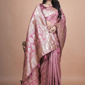 Mameraa Ethnic Motifs Woven Design Zari Saree - Image 3