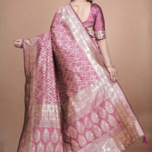 Mameraa Ethnic Motifs Woven Design Zari Saree - Image 4