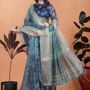 Mameraa Ethnic Motifs Woven Design Zari Saree - Image 5