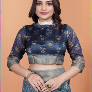 Mameraa Ethnic Motifs Woven Design Zari Saree - Image 6