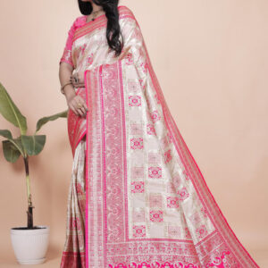 Mameraa Ethnic Motifs Woven Design Zari Saree - Image 3