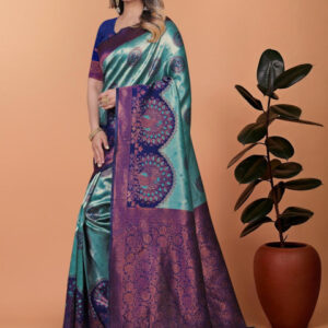 Mameraa Ethnic Motifs Woven Design Zari Saree - Image 2