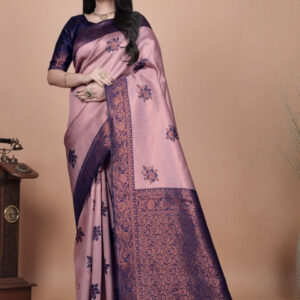 Mameraa Ethnic Motifs Woven Design Zari Saree - Image 1