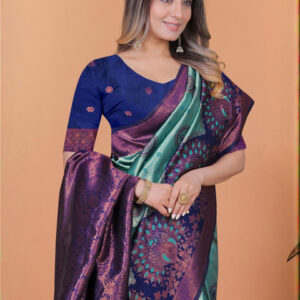 Mameraa Ethnic Motifs Woven Design Zari Saree - Image 5