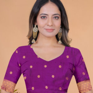Mameraa Ethnic Motifs Woven Design Zari Saree - Image 6