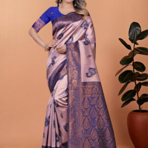Mameraa Ethnic Motifs Woven Design Zari Saree - Image 1