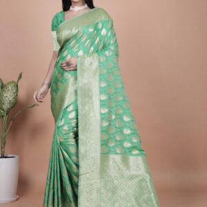 Mameraa Ethnic Motifs Woven Design Zari Saree - Image 1