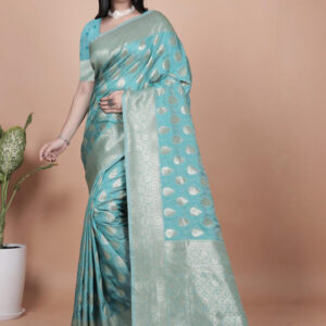 Mameraa Ethnic Motifs Woven Design Zari Saree - Image 1