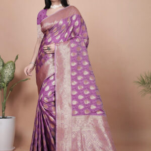 Mameraa Ethnic Motifs Woven Design Zari Saree - Image 1