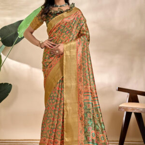 Mameraa Ethnic Motifs Woven Design Zari Saree - Image 1