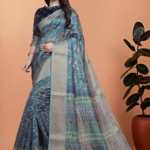 Mameraa Ethnic Motifs Woven Design Zari Saree - Image 1