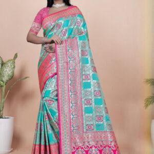 Mameraa Ethnic Motifs Woven Design Zari Saree - Image 1