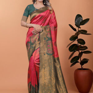 Mameraa Ethnic Motifs Woven Design Zari Saree - Image 1