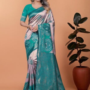 Mameraa Ethnic Motifs Woven Design Zari Saree - Image 1
