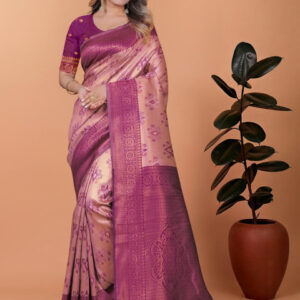 Mameraa Ethnic Motifs Woven Design Zari Saree - Image 1