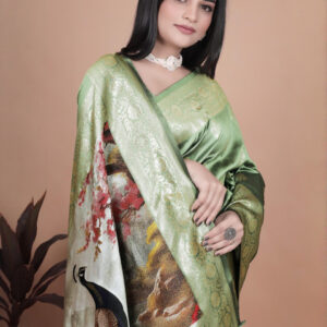Mameraa Ethnic Motifs Woven Design Zari Saree - Image 2