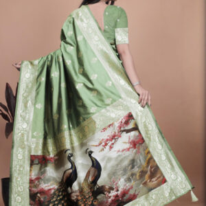Mameraa Ethnic Motifs Woven Design Zari Saree - Image 4