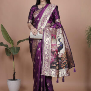 Mameraa Ethnic Motifs Woven Design Zari Saree - Image 4