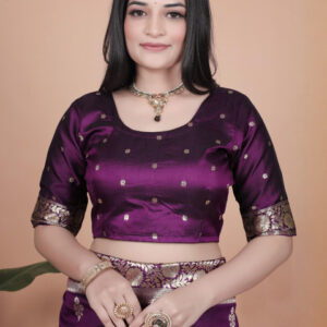 Mameraa Ethnic Motifs Woven Design Zari Saree - Image 6