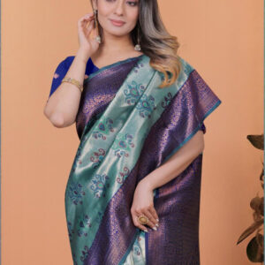 Mameraa Ethnic Motifs Woven Design Zari Saree - Image 2