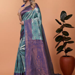 Mameraa Ethnic Motifs Woven Design Zari Saree - Image 3