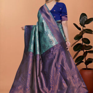 Mameraa Ethnic Motifs Woven Design Zari Saree - Image 4