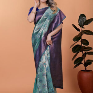 Mameraa Ethnic Motifs Woven Design Zari Saree - Image 5