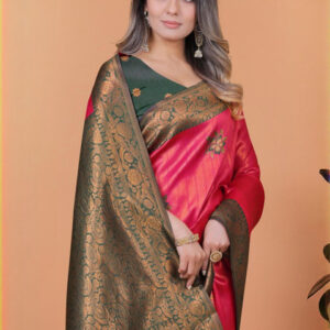 Mameraa Ethnic Motifs Woven Design Zari Saree - Image 2