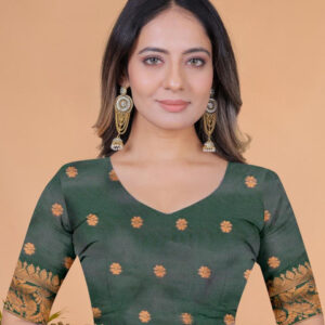 Mameraa Ethnic Motifs Woven Design Zari Saree - Image 6