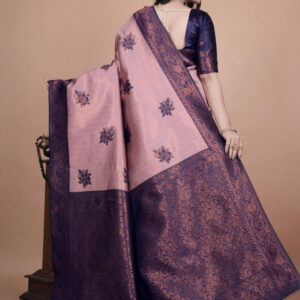 Mameraa Ethnic Motifs Woven Design Zari Saree - Image 4