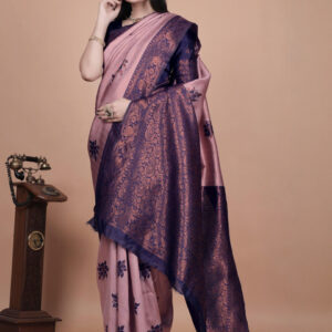 Mameraa Ethnic Motifs Woven Design Zari Saree - Image 5