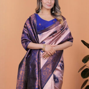 Mameraa Ethnic Motifs Woven Design Zari Saree - Image 2