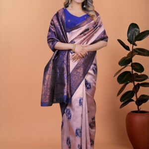 Mameraa Ethnic Motifs Woven Design Zari Saree - Image 3