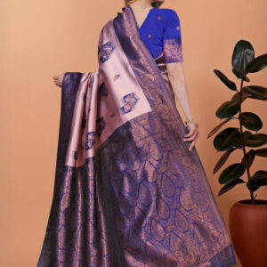 Mameraa Ethnic Motifs Woven Design Zari Saree - Image 4