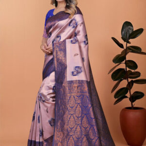 Mameraa Ethnic Motifs Woven Design Zari Saree - Image 5