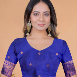 Mameraa Ethnic Motifs Woven Design Zari Saree - Image 6