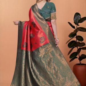 Mameraa Ethnic Motifs Woven Design Zari Saree - Image 4