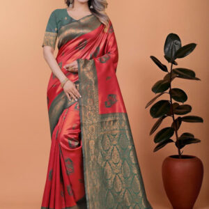 Mameraa Ethnic Motifs Woven Design Zari Saree - Image 5