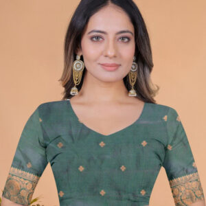 Mameraa Ethnic Motifs Woven Design Zari Saree - Image 6