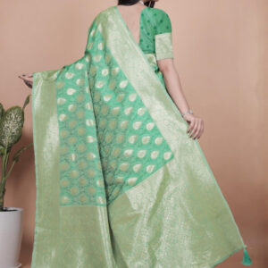 Mameraa Ethnic Motifs Woven Design Zari Saree - Image 4