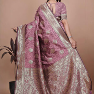 Mameraa Ethnic Motifs Woven Design Zari Saree - Image 4