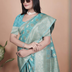 Mameraa Ethnic Motifs Woven Design Zari Saree - Image 2