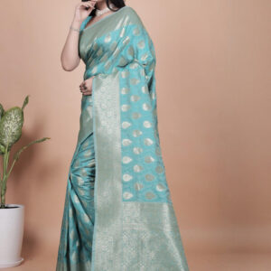 Mameraa Ethnic Motifs Woven Design Zari Saree - Image 3
