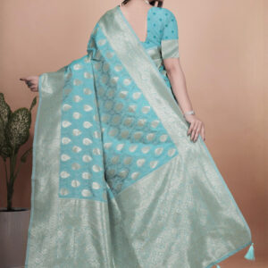 Mameraa Ethnic Motifs Woven Design Zari Saree - Image 4