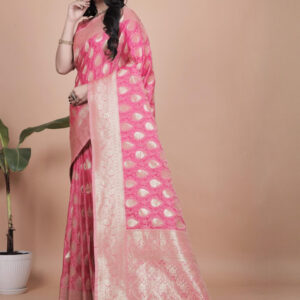 Mameraa Ethnic Motifs Woven Design Zari Saree - Image 3