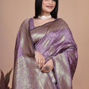 Mameraa Ethnic Motifs Woven Design Zari Saree With Blouse Piece - Image 5